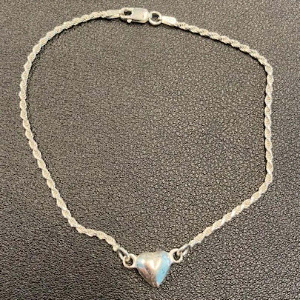 heart bracelet / anklet 925 Italian silver